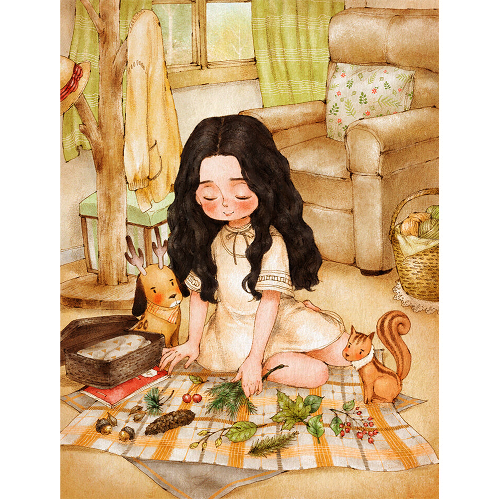Girl (55*70CM) 11CT 3 Stamped Cross Stitch
