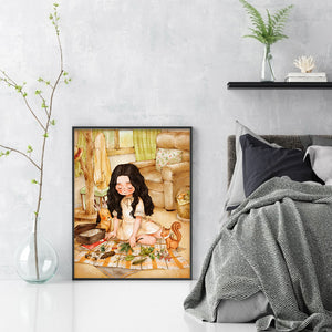 Girl (55*70CM) 11CT 3 Stamped Cross Stitch