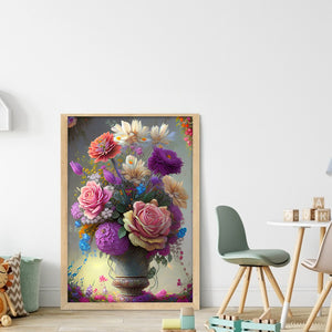 Flower Vase (40*60CM) 11CT 3 Stamped Cross Stitch