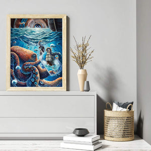 Octopus Artwork (50*65CM) 11CT 3 Stamped Cross Stitch