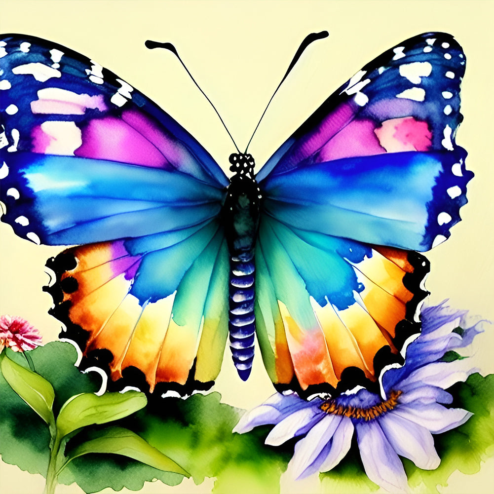 Butterfly In The Garden 30*30CM(Canvas) Full Round Drill Diamond Painting