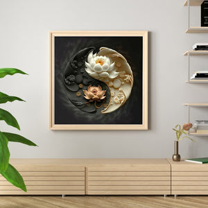 Lotus (40*40CM) 11CT 3 Stamped Cross Stitch