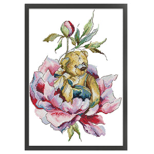 Joy Sunday Bear (25*33CM) 14CT 2 Stamped Cross Stitch