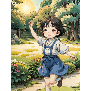 Girl Artwork (40*50CM) 11CT 3 Stamped Cross Stitch