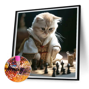 Working Cat 30*30CM(Canvas) Full Round Drill Diamond Painting