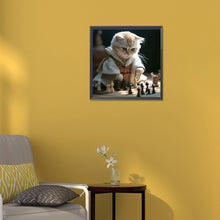 Load image into Gallery viewer, Working Cat 30*30CM(Canvas) Full Round Drill Diamond Painting

