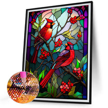Load image into Gallery viewer, Cardinal Glass Painting 30*40CM(Canvas) Full Round Drill Diamond Painting
