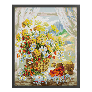 Joy Sunday Daisy (40*48CM) 14CT 2 Stamped Cross Stitch