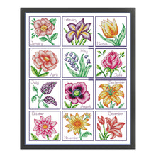 Load image into Gallery viewer, Joy Sunday Flower (45*56CM) 14CT 2 Stamped Cross Stitch

