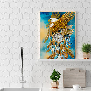 Indian Eagle Dream Catcher 30*40CM(Canvas) Partial Special Shaped Drill Diamond Painting