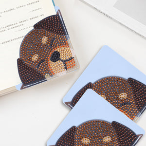 DIY Corner Bookmark 5D Page Book Marks Dog for Home Office School (SQ-001-1)