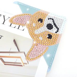 DIY Corner Bookmark 5D Page Book Marks Dog for Home Office School (SQ-001-5)