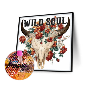 Bull Totem Skull 30*30CM(Canvas) Full Round Drill Diamond Painting