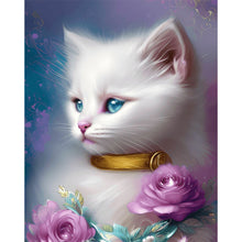 Load image into Gallery viewer, Gentle White Cat 30*40CM(Canvas) Full Round Drill Diamond Painting

