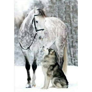 Wolf Horse (45*65CM) 11CT 3 Stamped Cross Stitch