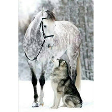 Load image into Gallery viewer, Wolf Horse (45*65CM) 11CT 3 Stamped Cross Stitch
