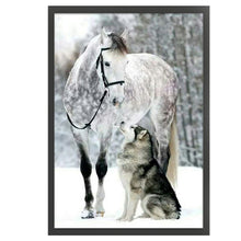Load image into Gallery viewer, Wolf Horse (45*65CM) 11CT 3 Stamped Cross Stitch
