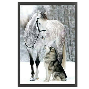 Wolf Horse (45*65CM) 11CT 3 Stamped Cross Stitch