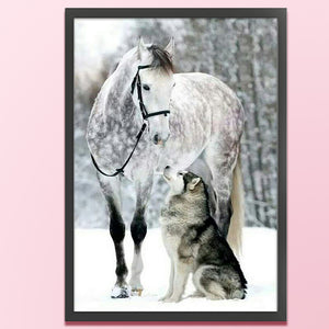 Wolf Horse (45*65CM) 11CT 3 Stamped Cross Stitch