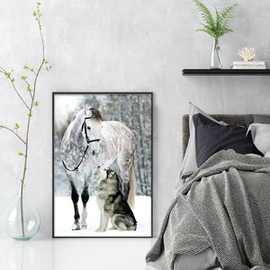 Wolf Horse (45*65CM) 11CT 3 Stamped Cross Stitch