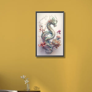 Dragon And Flower 30*50CM(Picture) Full Square Drill Diamond Painting