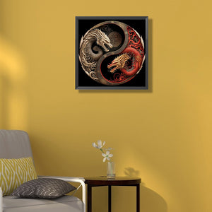 Double Dragon Yin Yang 40*40CM(Picture) Full Square Drill Diamond Painting