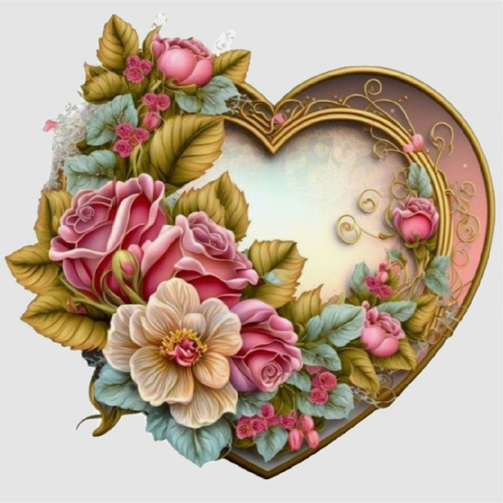 Love Flower Frame 30*30CM(Canvas) Full Round Drill Diamond Painting