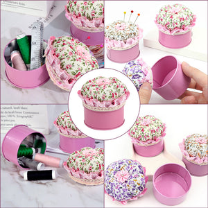 Needle Insert Sewing Tool Storage Box Needlework Tool Storage Box (Pink)