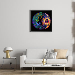 Moon Map 30*30CM(Canvas) Full Round Drill Diamond Painting