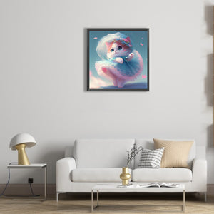Dancing Cat 30*30CM(Canvas) Full Round Drill Diamond Painting
