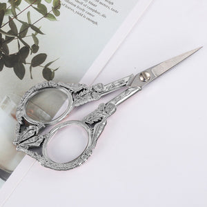 Retro Cross Stitch Scissors Stainless Steel Tailor Sewing Scissors (Silver)
