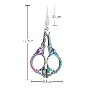 Retro Cross Stitch Scissors Stainless Steel Tailor Sewing Scissors (Color)