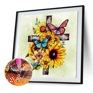 Cross 30*30CM(Canvas) Full Round Drill Diamond Painting