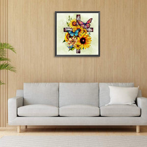 Cross 30*30CM(Canvas) Full Round Drill Diamond Painting