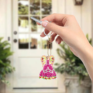 6pcs Diamond Art Keychains Handmade DIY Christmas Decoration Gift (YSK136)