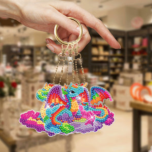 6pcs Diamond Art Keychains Handmade DIY Christmas Decoration Gift (YSK138)