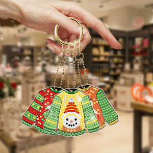 6pcs Diamond Art Keychains Handmade DIY Christmas Decoration Gift (YSK139)