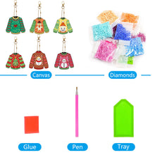 Load image into Gallery viewer, 6pcs Diamond Art Keychains Handmade DIY Christmas Decoration Gift (YSK139)
