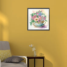Load image into Gallery viewer, Exquisite Afternoon Tea Cup 30*30CM(Canvas) Partial Special Shaped Drill Diamond Painting
