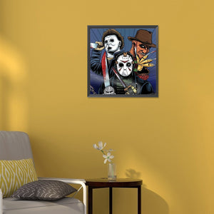 Horror Mask Head 30*30CM(Canvas) Full Round Drill Diamond Painting