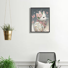 Load image into Gallery viewer, White Butterfly Cat 30*40CM(Canvas) Partial Special Shaped Drill Diamond Painting
