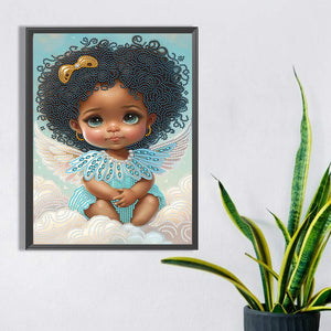 Angel Little Girl 30*40CM(Canvas) Partial Special Shaped Drill Diamond Painting