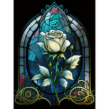 Load image into Gallery viewer, Blooming Rose Glass Painting 30*40CM(Canvas) Full Round Drill Diamond Painting
