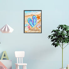 Load image into Gallery viewer, Beach Slippers 30*40CM(Canvas) Full Round Drill Diamond Painting
