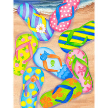 Load image into Gallery viewer, Beach Slippers 30*40CM(Canvas) Full Round Drill Diamond Painting
