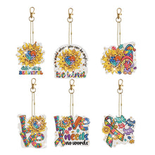 Load image into Gallery viewer, DIY Diamond Art Keychains Diamond Mosaic Kit Point Drill Key Ring (GJ036-1)
