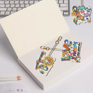 DIY Diamond Art Keychains Diamond Mosaic Kit Point Drill Key Ring (GJ036-1)