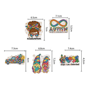 DIY Diamond Art Keychains Diamond Mosaic Kit Point Drill Key Ring (GJ036-2)