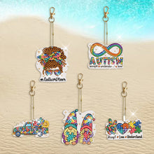 Load image into Gallery viewer, DIY Diamond Art Keychains Diamond Mosaic Kit Point Drill Key Ring (GJ036-2)
