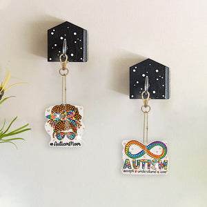 DIY Diamond Art Keychains Diamond Mosaic Kit Point Drill Key Ring (GJ036-2)